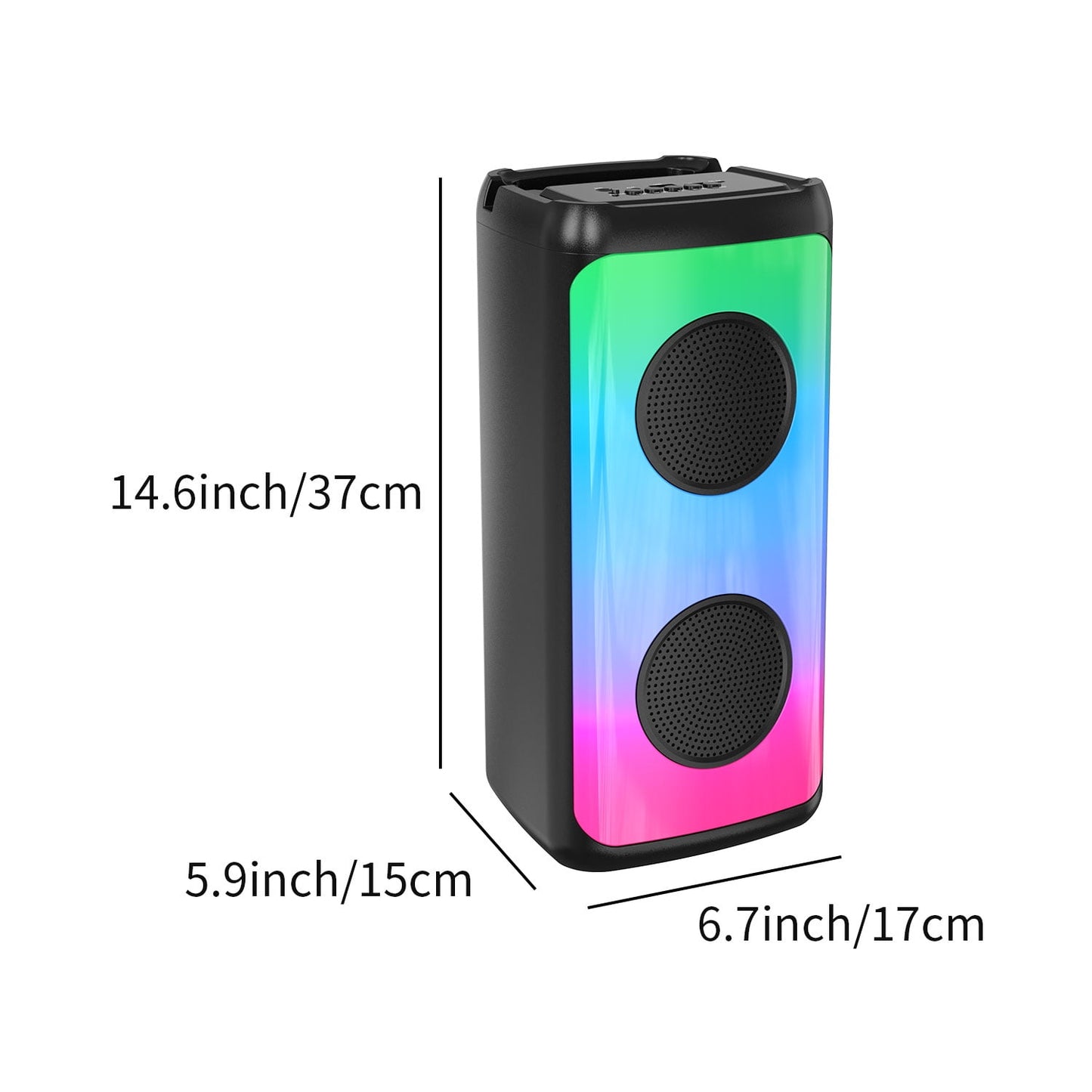 Karaoke Machine with LED Lights & Wired Microphone - Portable Bluetooth Speaker for Adults & Kids, Supports AUX/USB/TF for Home Party