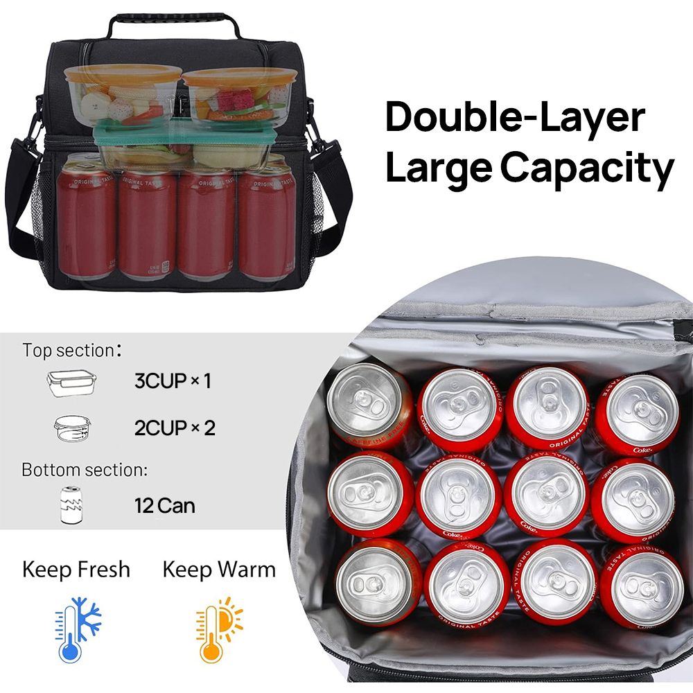 Camping Cooler Bag14.5L Lunch Box for Men Women Portable Coolers Bag Lunchbox Insulated Crossbody Bag Work Beach Travel